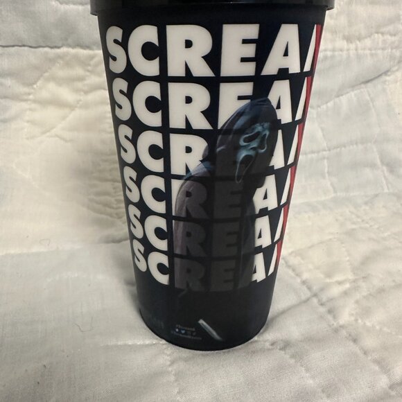 Scream 6 VI Ghost Face AMC CUP, Topper and Lid Raised Knife, no straw - Picture 2 of 7